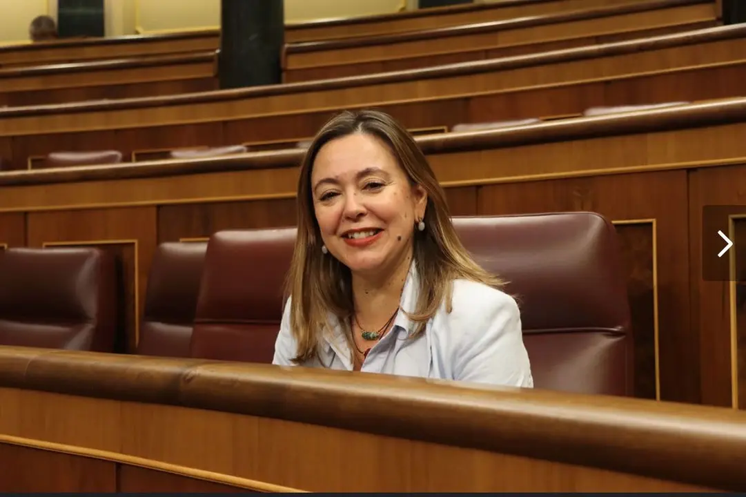 María Dolores Corujo en su escaño del Congreso