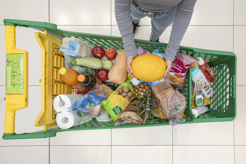 <p>Carro&nbsp;de la compra en Hiperdino</p>
