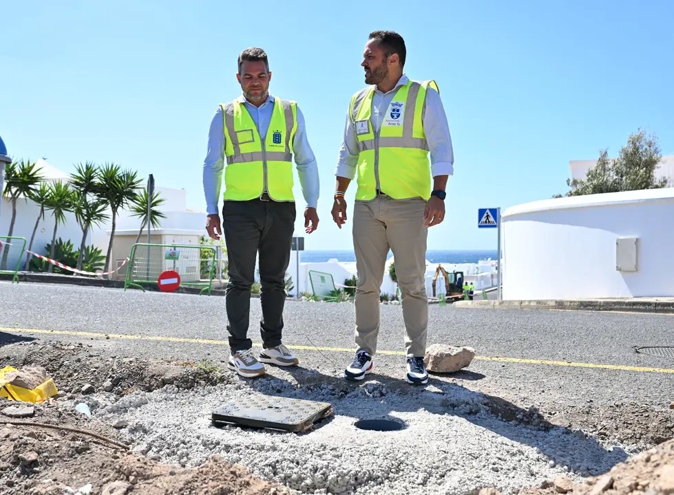 Toda la nueva red del alumbrado p&uacute;blico en La Concha se est&aacute; instando por el Ayuntamiento de Arrecife de forma soterrada 