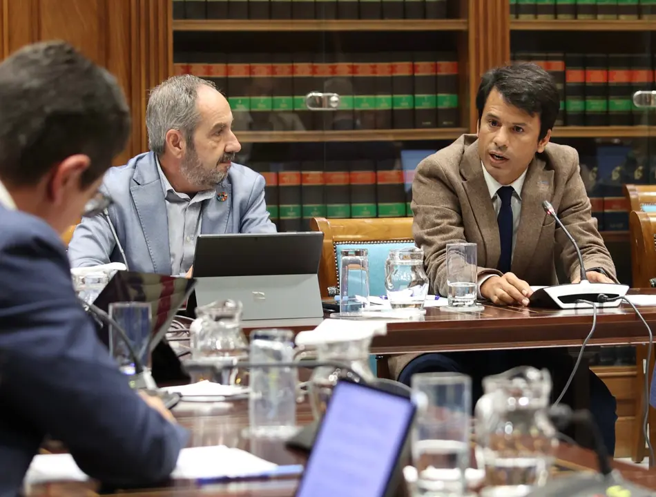 Marcos Bergaz (PSOE) durante una pregunta parlamentaria al consejero de Vivienda Pablo Rodríguez 