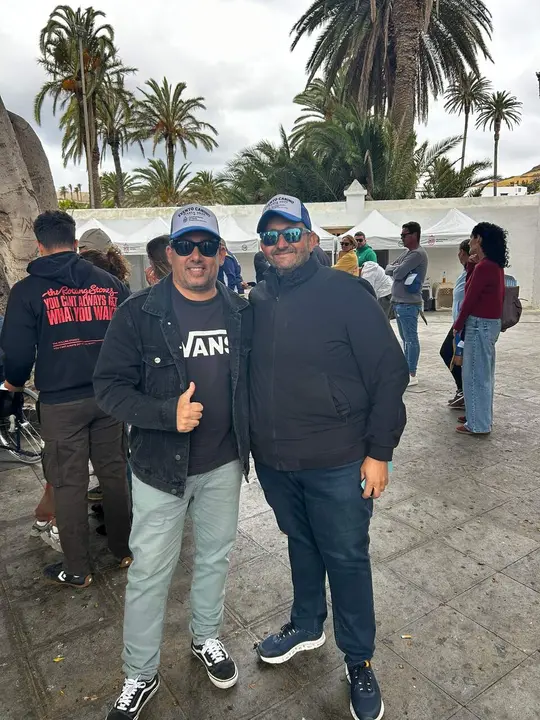 Yoné Caraballo y Marcos Lemes en el evento canino celebrado en Haría