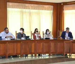 Grupo nacionalista en el Cabildo. A la derecha, David de la Hoz, el impulsor de la iniciativa