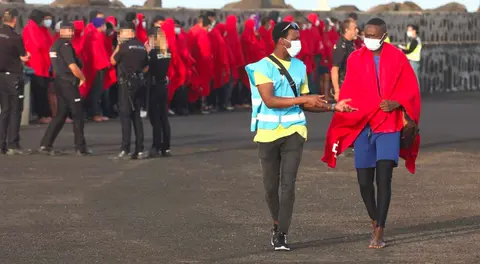 Foto: Jose Luis Carrasco. Patera llegada el jueves 12 de agosto a Lanzarote