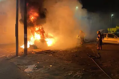 Uno de los contenedores que han ardido en Arrecife