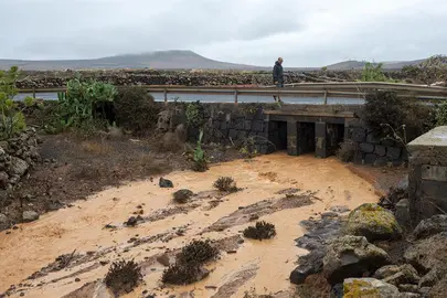 Efectos de la tormental tropical en Lanzarote (Efe)