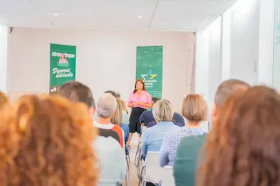 Olivia Duque en un mitin en Costa Teguise