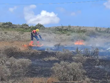 Bomberos en acción.
