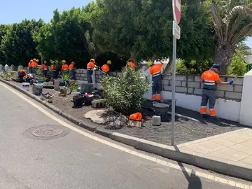 Obras mejora colegios Tías.