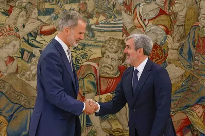 Fernando Clavijo es recibido en audiencia por el Rey Felipe VI en el Palacio de la Zarzuela. EFE Juan Carlos Hidalgo.