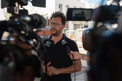 Javier Fuentes Feo. Inauguración de la exposición 'Maletas'.