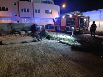 Incendio en una obra abandonada.