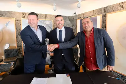 Óscar Noda, Oswaldo Betancort y Ángel Vázquez.