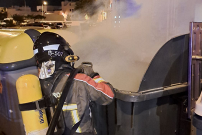 Incendio de contenedor en La Vega.