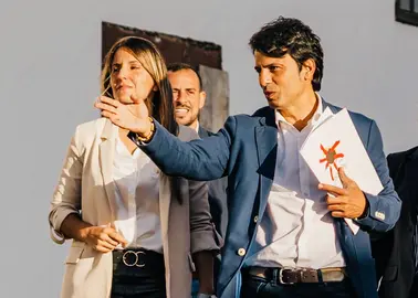 Marcos Bergaz junto a Galán y Reyes.