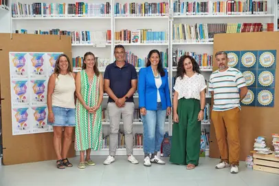 Grupo de gobierno de Haría, en la Biblioteca Municipal.