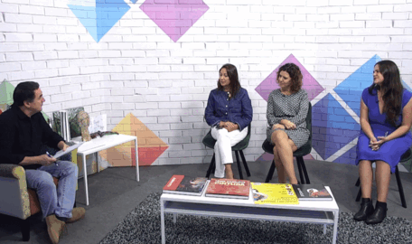 Ascesión Toledo, Ángeles Hernández y Amalia Fajardo en el Magazine