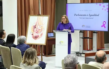 Astrid Pérez en las jornadas por el 8M