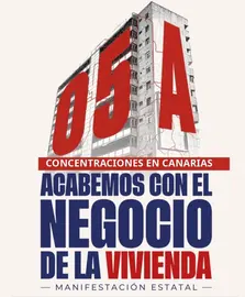 Cartel de la manifestación por una vivienda digna en Lanzarote