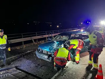 Estado del coche tras el accidente de tráfico en Lanzarote