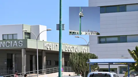 Sensores para medir la calidad del aire instalado por el Ayuntamiento de Arrecife. Zona Hospital General de Lanzarote