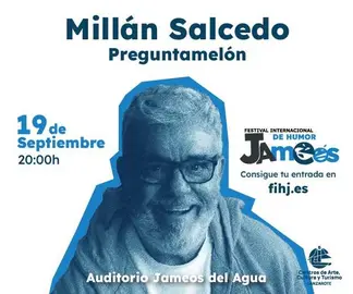 Cartel informativo del evento que dará Millán Salcedo en Lanzarote. 