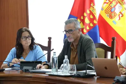 Marci Acuña en el pleno del Cabildo