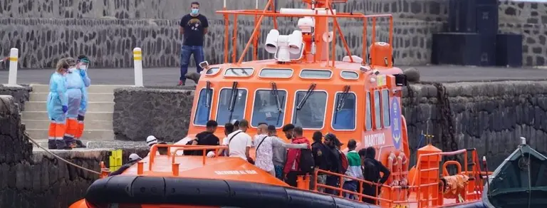 Imagen de archivo de la llegada de migrantes