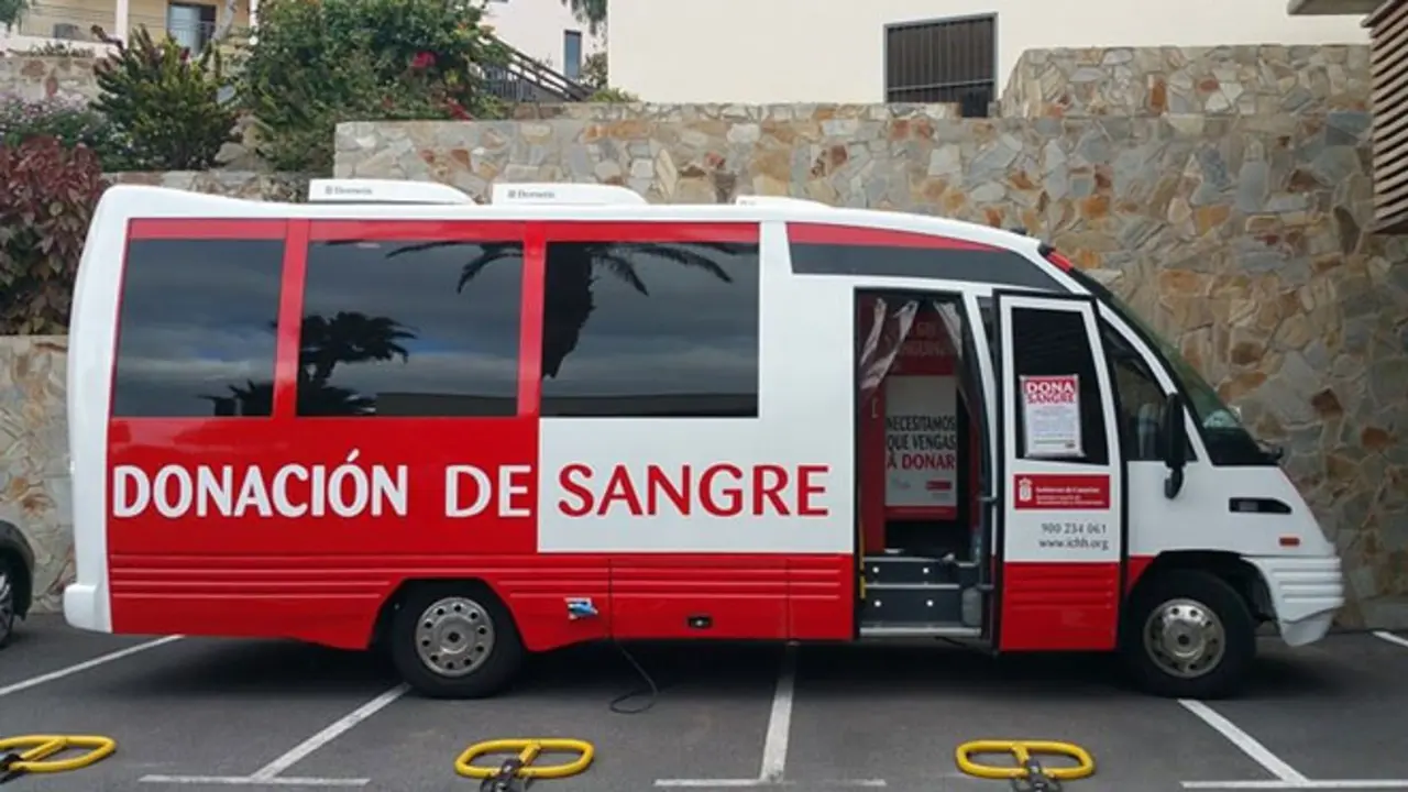 Punto de donación de sangre. Imagen de archivo.