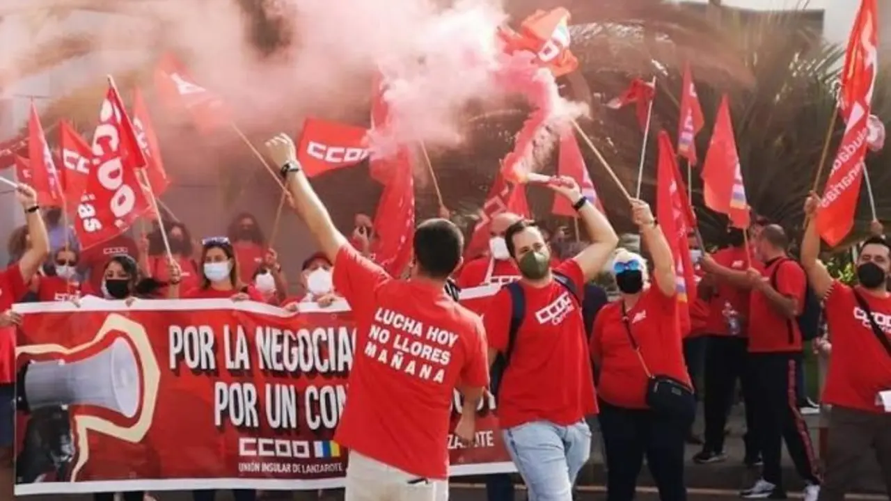 Imágenes de archivo de una movilización de CCOO.