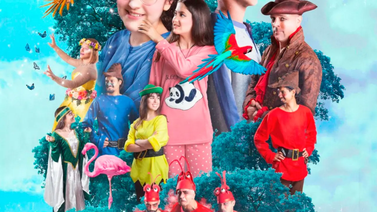 Cartel anunciador de la obra La isla de los pijamas