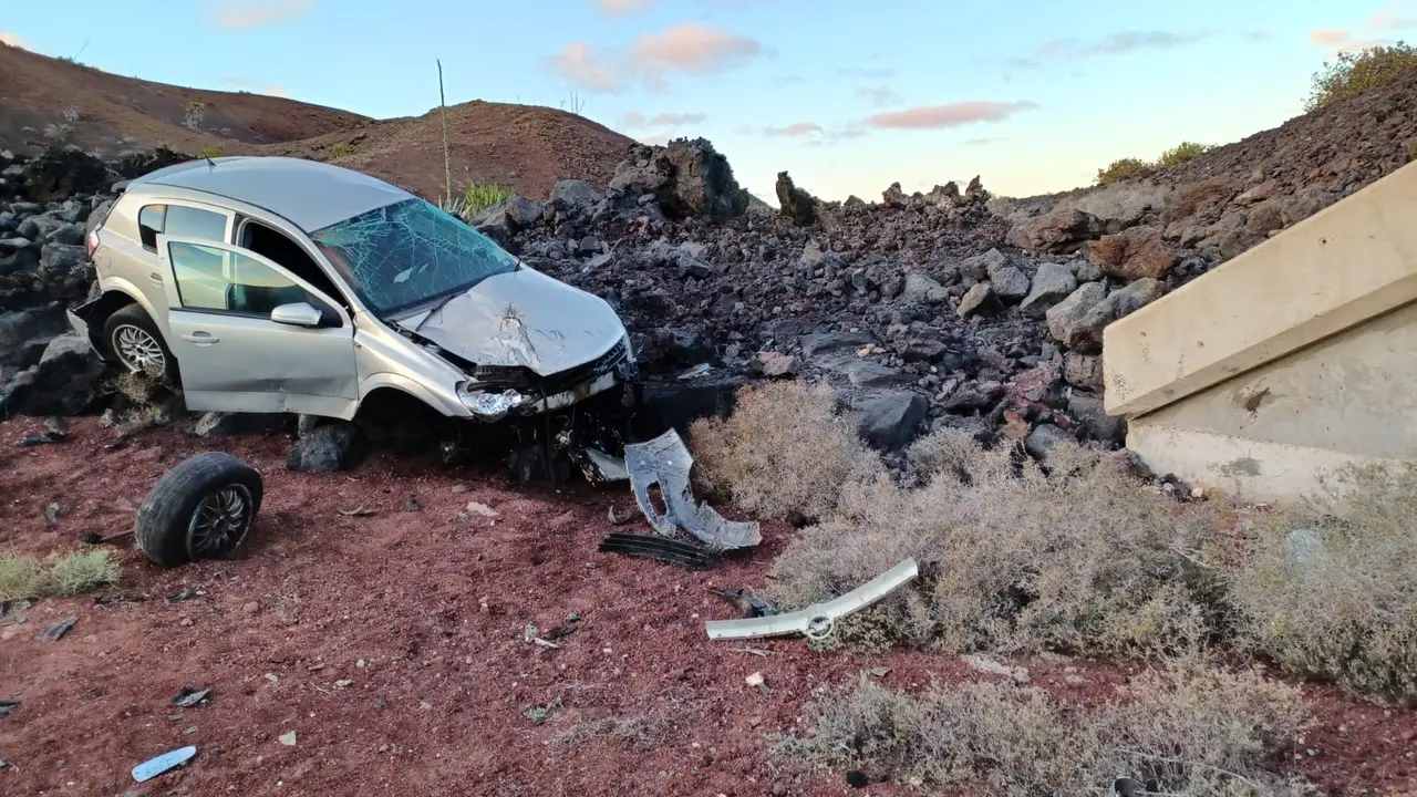 Estado en el que qued&oacute; el coche accidentado
