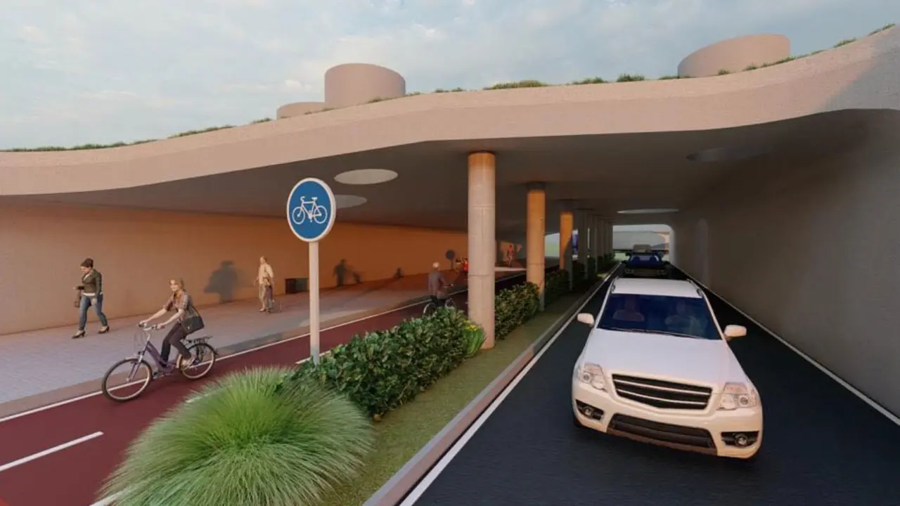 Dibujo del futuro paso inferior de Playa Honda