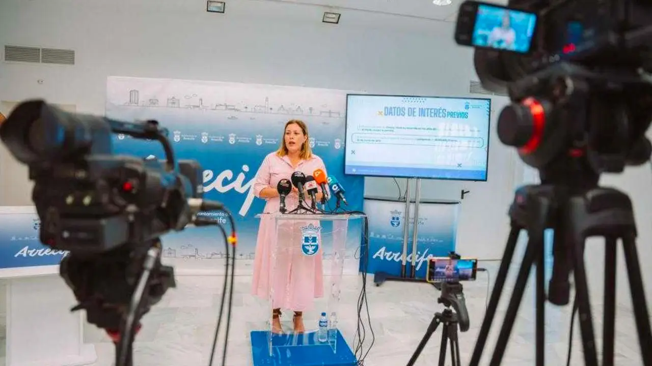 Astrid Pérez en la rueda de prensa sobre Ginory