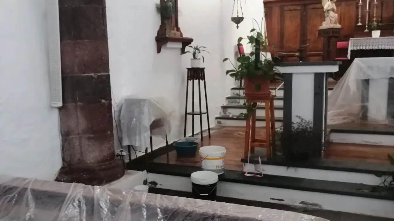 Estado de la iglesia de Guatiza tras las lluvias
