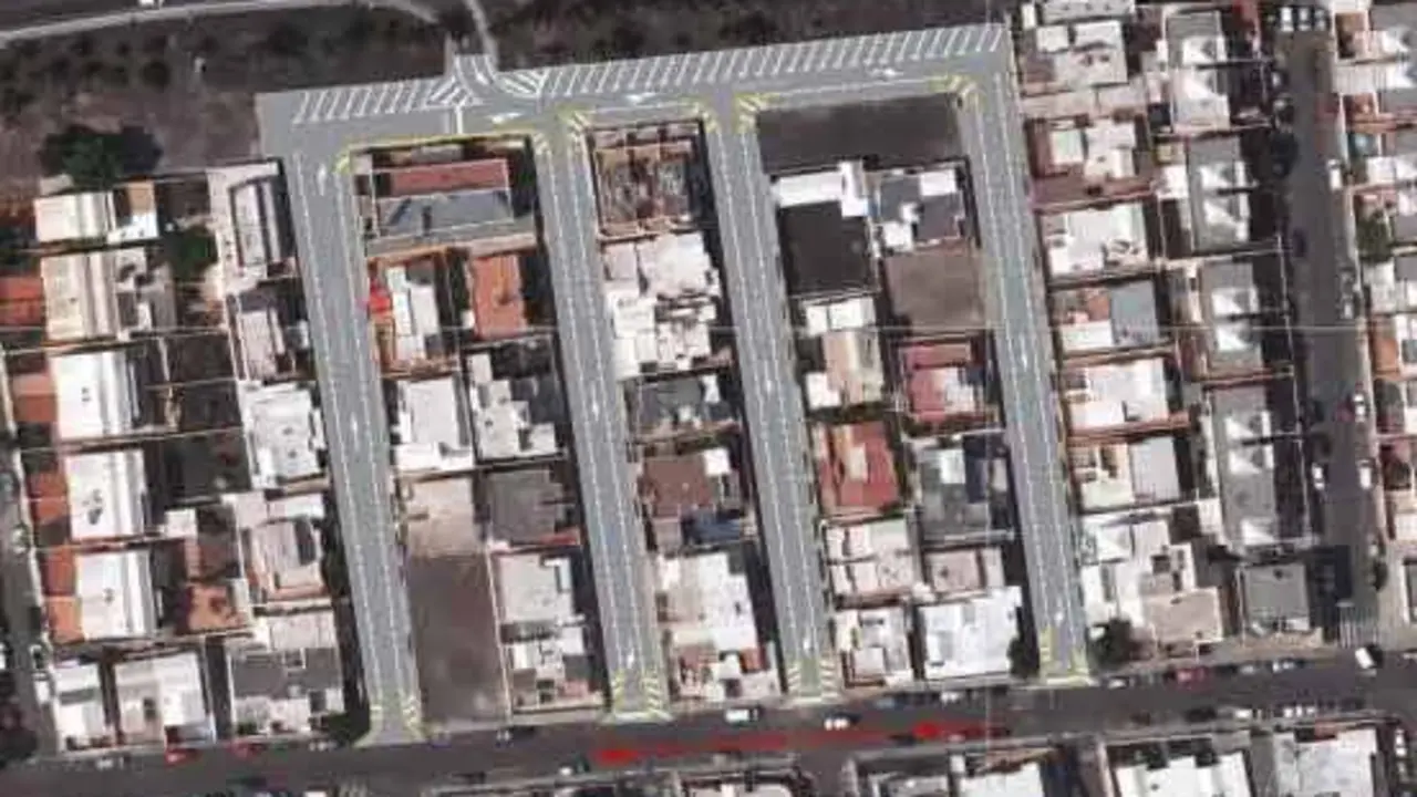 Obras de adecuación de la calle Chimidas, en Playa Honda