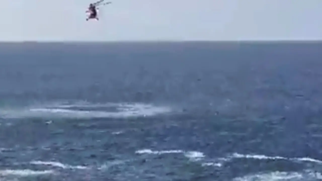 Momento del rescate en Los Charcones