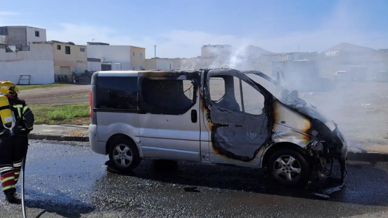 Estado en el que quedó el vehículo por el fuego