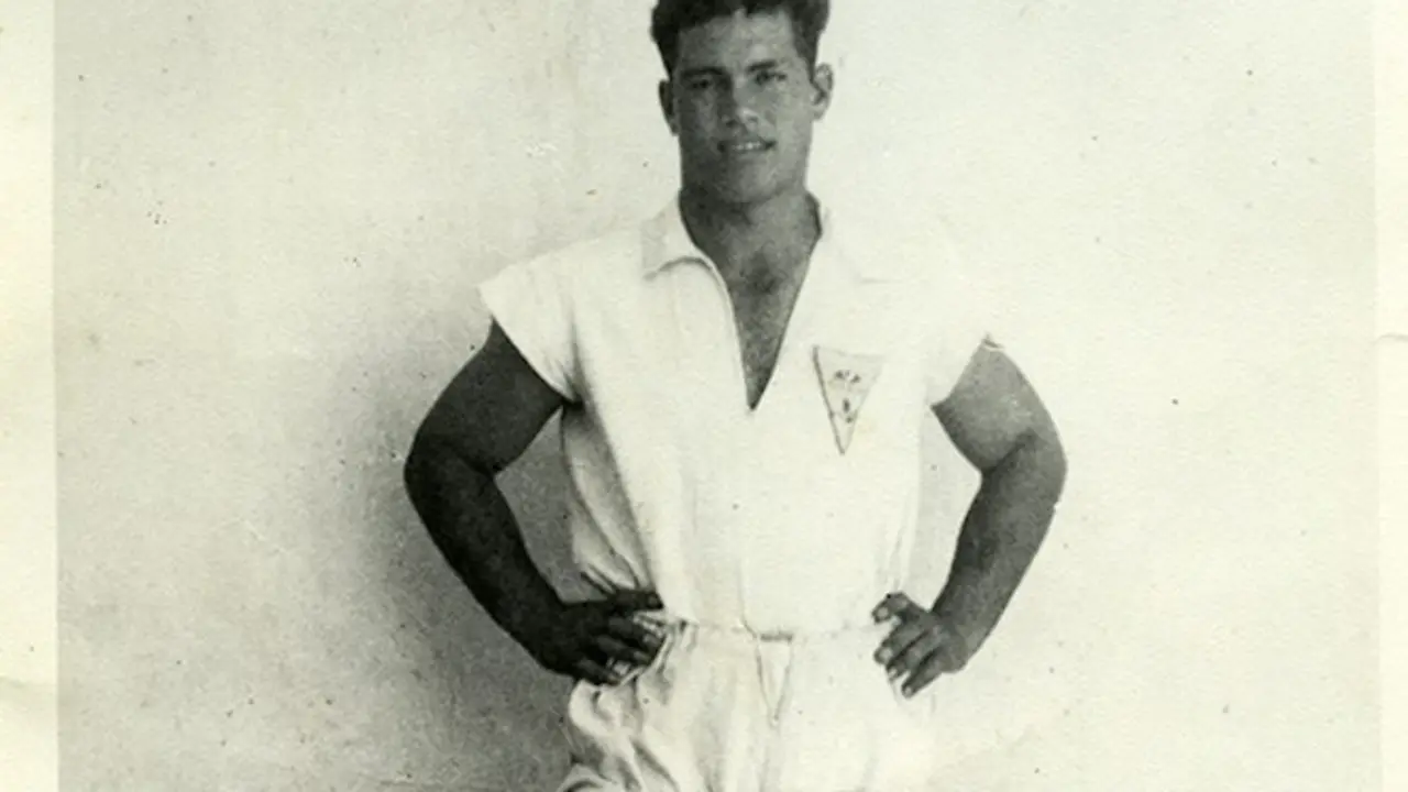 Manuel Cabrera Rodríguez, Pollo de Tías, en una foto de cuando era figura del deporte vernáculo. FOTO: Memoria Digital de Lanzarote