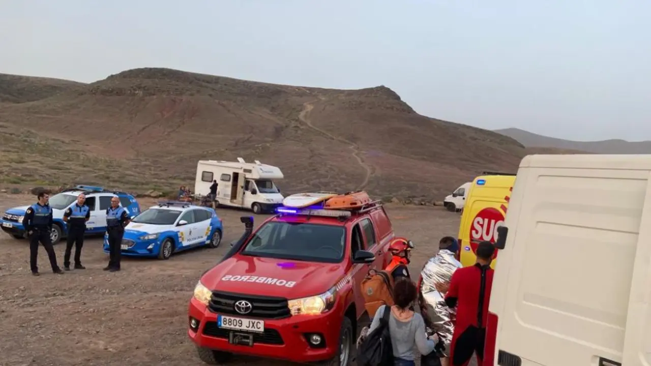 Equipos de emergencia que participaron en el rescate