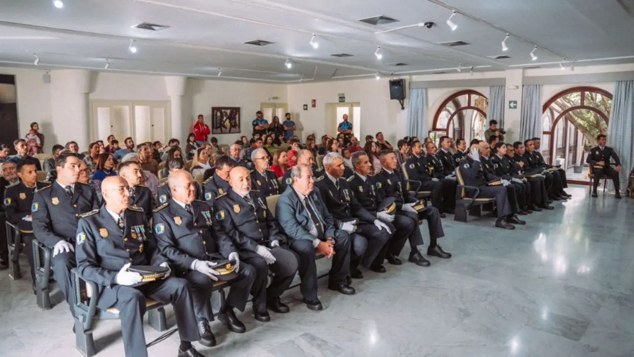 Momento del acto de la Policía Local de Arrecife
