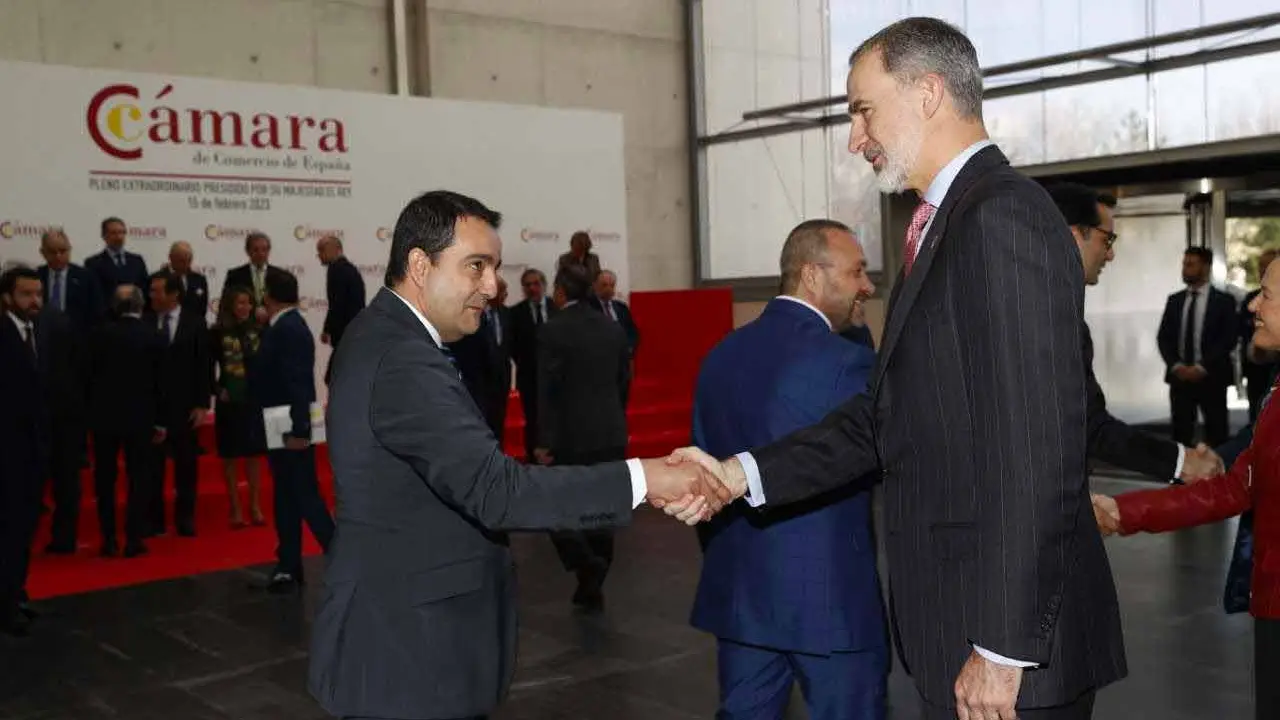 Presidente de la Cámara de Comercio de Lanzarote con el rey