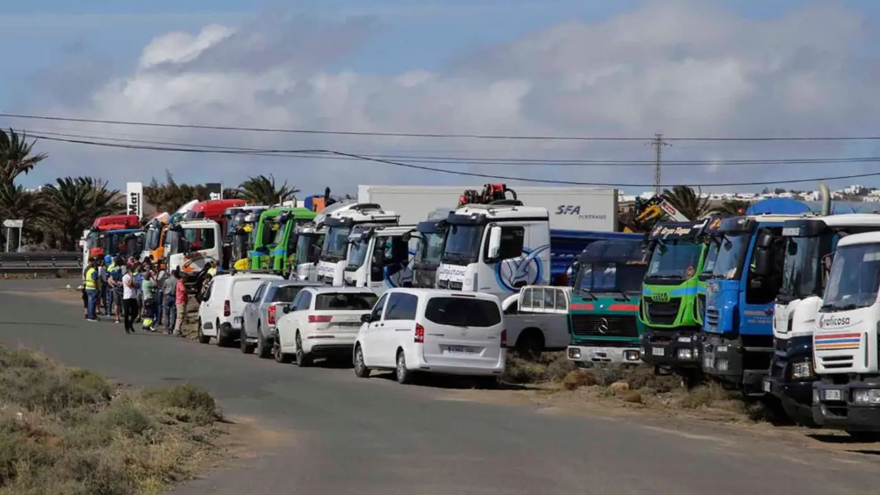 Concentración de transportistas en Lanzarote