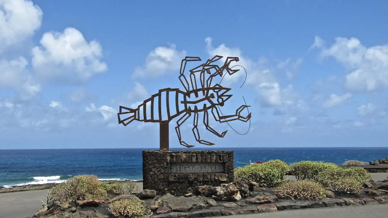 El logotipo de los Jameos del Agua representa un cangrejo ciego (&ldquo;Munidopsis polymorpha&rdquo;).