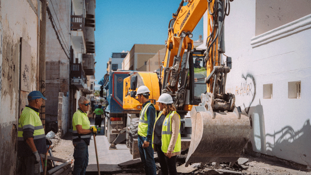 Obras en la calle Canalejas de Arrecife