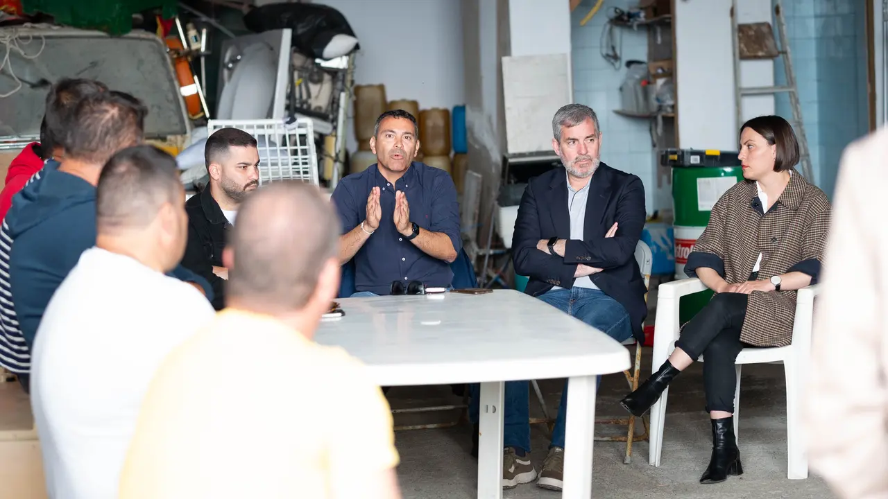 Fernando Clavijo, en una reunión con colectivos durante su visita a Lanzarote