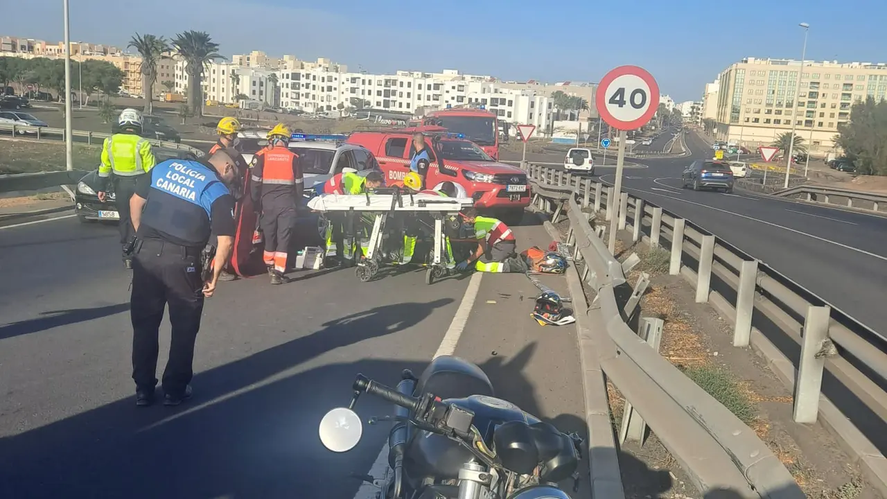 Accidente de moto en la autov&iacute;a