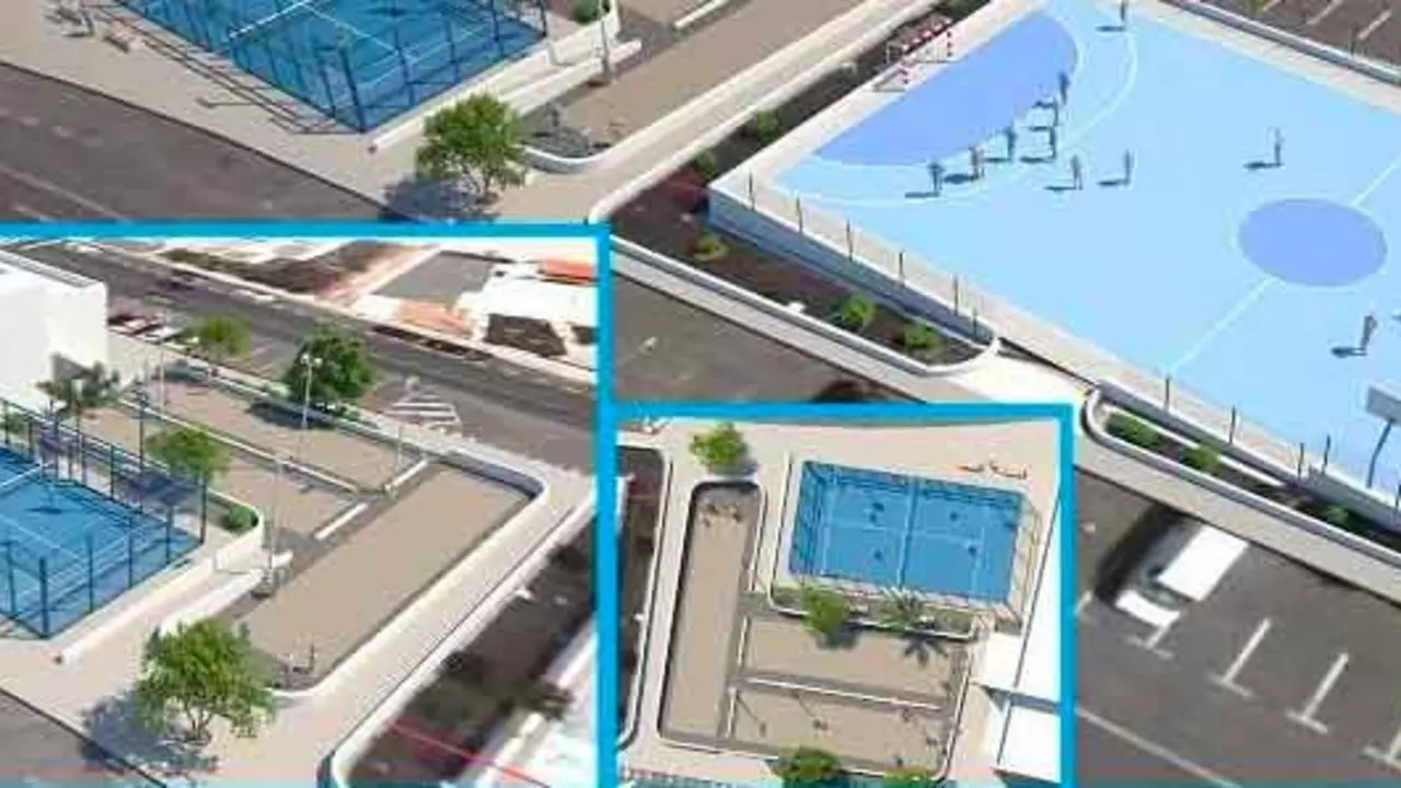 Campo de bolas y pista de pádel en Tinajo