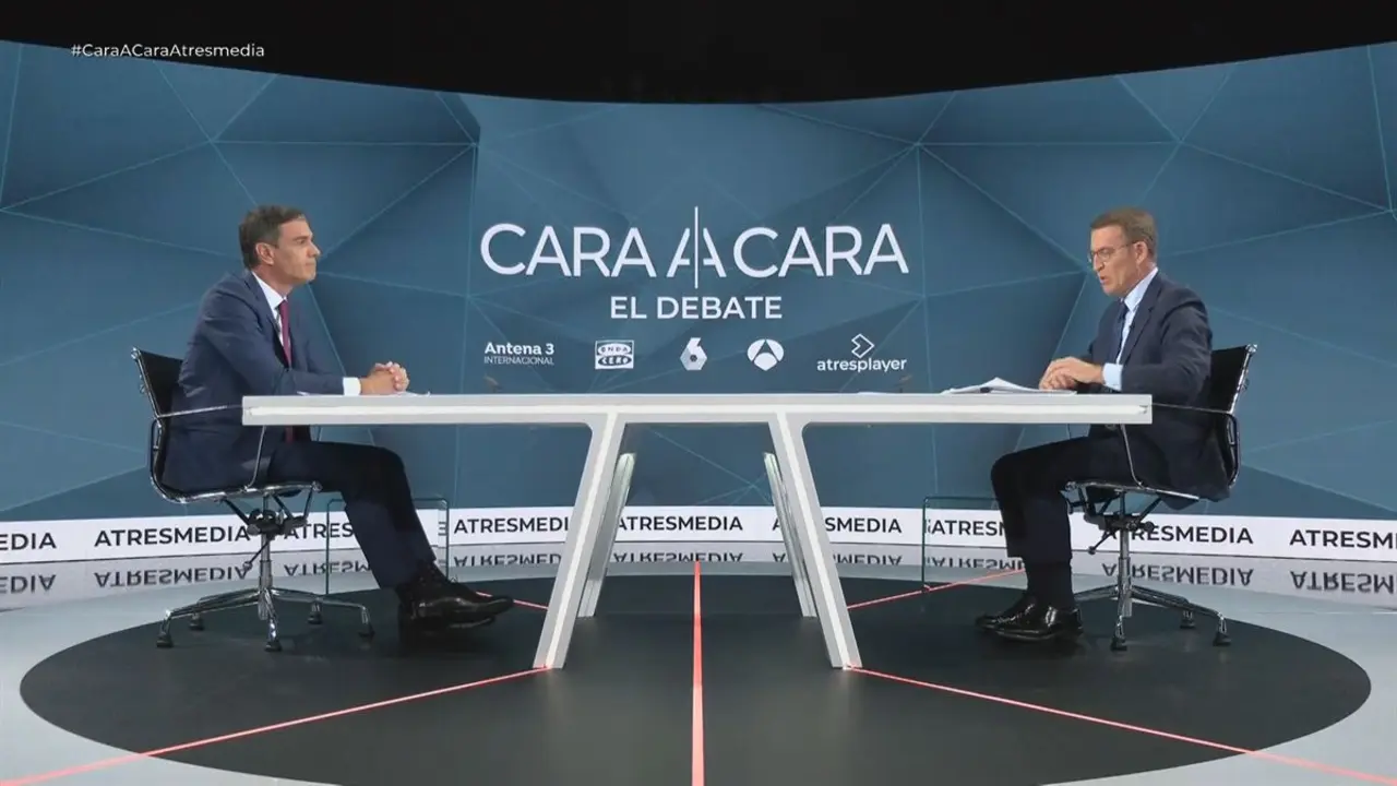 Cara a cara electoral entre Sánchez y Feijóo.