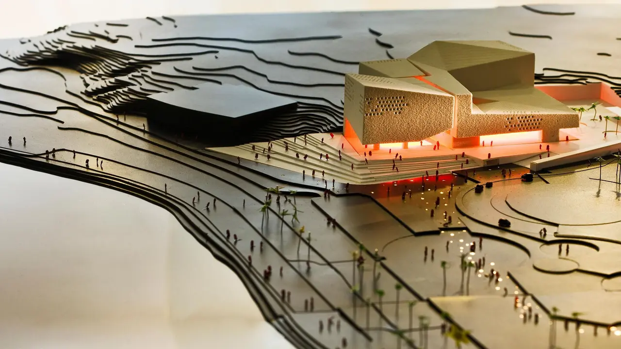 Palacio de Congresos de Lanzarote, de Henning Larsen Architects. Maqueta.