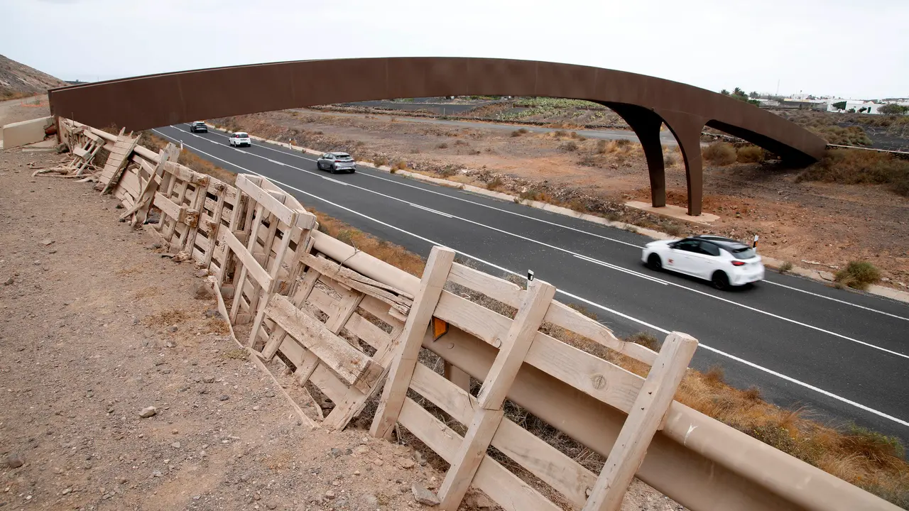 Puente peatonal carretera de Guatiza. Foto JL Carrasco.